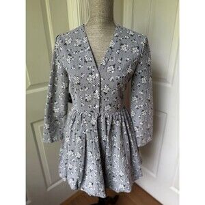The Shirt Rochelle Behrens Gingham And Floral Mini Dress Size Small